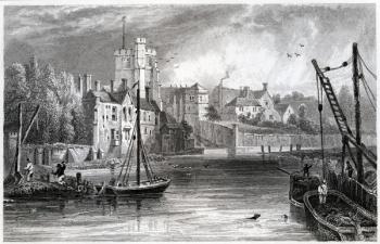 Maidstone form the water, Kent, 1832 (engraving) | Obraz na stenu