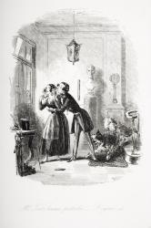 Mr. Toots becomes particular, Diogenes also, illustration from 'Dombey and Son' by Charles Dickens (1812-70) first published 1848 (litho) | Obraz na stenu