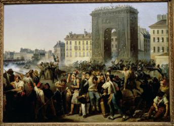 Battle at the Porte Saint-Denis, 28th July 1830 (oil on canvas) | Obraz na stenu