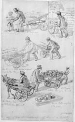 Street Traders, London, 1842 (pencil on paper) | Obraz na stenu