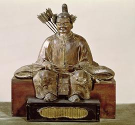 The Sadaijin in ceremonial costume, Muromachi Period (polychrome wood) | Obraz na stenu