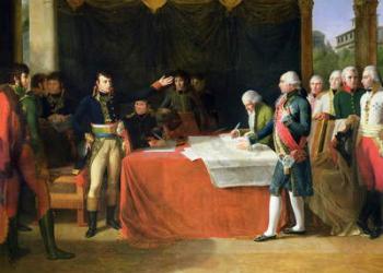 Preliminaries of the Peace Signed at Leoben, 17th April 1797, 1805 (oil on canvas) | Obraz na stenu