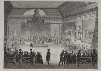 Assembly of the Notables, 1787, engraved by Antoine Auguste Ernest Hebert (1817-1908) (engraving) | Obraz na stenu