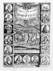 Description of the several sorts of Anabaptists, 1645 (engraving) (b/w photo) | Obraz na stenu