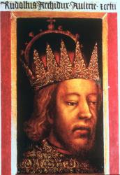 Rudolf IV, Emperor of Austria and Tyrol (1339-65), c.1360 (panel) | Obraz na stenu