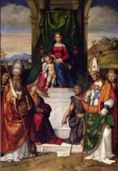 The Virgin Enthroned with Saints Jerome, Sylvester and Maurius | Obraz na stenu