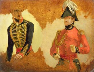 Studies of Royal Horse Artillery Uniform, and of an A.D.C. to the Commander in Chief: a study for 'The Battle of Waterloo' (oil on board) | Obraz na stenu