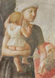 Detail of the woman and child, from St. Peter and St. Paul Distributing Alms, c.1427 (fresco) (detail of 57194) | Obraz na stenu