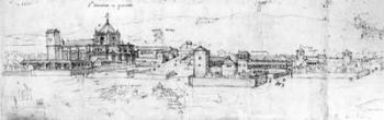 Sketch of the cityscape of Granada (engraving) | Obraz na stenu