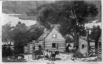 Negro Cabin, from 'A Pictorial Description of the United States', by Sear, 1855 (engraving) (b&w photo) | Obraz na stenu