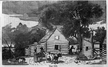 Negro Cabin, from 'A Pictorial Description of the United States', by Sear, 1855 (engraving) (b&w photo) | Obraz na stenu