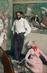 The Man and the Puppet (performance is thought to be of Paul Cézanne and a version of 'Déjeuner sur l'herbe'), c.1880 (oil on canvas) | Obraz na stenu