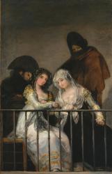 Majas on a balcony, c.1800-10 (oil on canvas) | Obraz na stenu