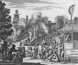 Persecution of Christians in Japan, c.1680 (engraving) | Obraz na stenu