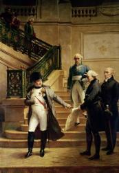 Napoleon I (1769-1821) in the Palais Royal Received by the President of the Tribunal and Refusing the Plans of Percier or Fontaine, 1807 (oil on canvas) | Obraz na stenu