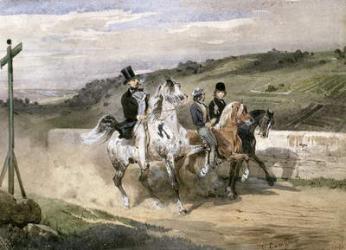 Horace Vernet and his Children Riding in the Country | Obraz na stenu