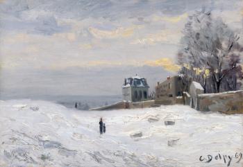 Snow at Montmartre, 1869 (oil on canvas) | Obraz na stenu