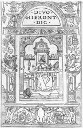 St. Jerome in his Study (engraving) (b/w photo) | Obraz na stenu