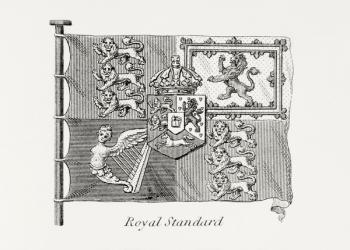 The English Royal Standard. Early 19th century. From The Cyclopaedia or Universal Dictionary of Arts, Sciences and Literature by Abraham Rees, published London 1820. | Obraz na stenu