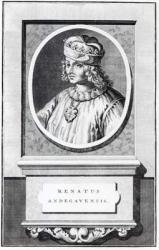 Rene d' Anjou, King of Naples (engraving) (b/w photo) | Obraz na stenu