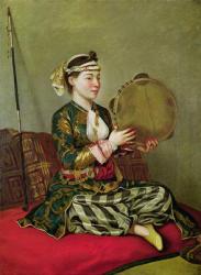 Turkish Woman with a Tambourine (oil on canvas) | Obraz na stenu