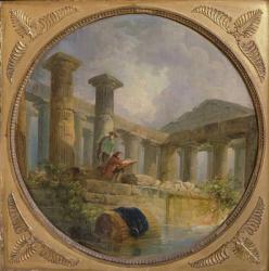 Ruins of a temple imitating Paestum, c.1760 (oil on panel) | Obraz na stenu