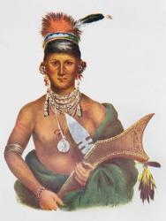Appanoose, a Sauk Chief, 1837, illustration from 'The Indian Tribes of North America, Vol.2', by Thomas L. McKenney and James Hall, pub. by John Grant (colour litho) | Obraz na stenu