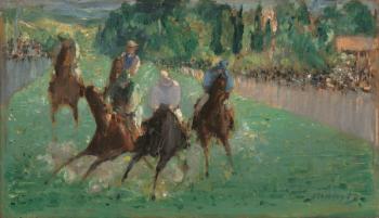 At the Races, c.1875 (oil on wood) | Obraz na stenu