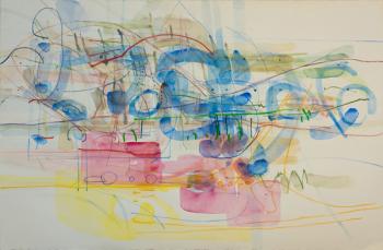 Encrypted landscape I, 2017 (watercolour and oil pastel on paper) | Obraz na stenu