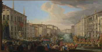 Regatta on the Grand Canal in Honor of Frederick IV, King of Denmark, 1711 (oil on canvas) | Obraz na stenu