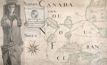 Map of Nouvelle-France (Canada) 1699 (engraving) (see also 159120) | Obraz na stenu