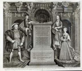 Familia Regia, or The Family of Henry VIII, 1742 (engraving) (b/w photo) | Obraz na stenu