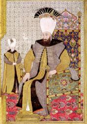 Sultan Ahmet III (1673-1736) and the heir to the throne (gouache on paper) | Obraz na stenu