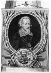 Portrait of Heinrich Schutz (1585-1672) (engraving) (b/w photo) | Obraz na stenu