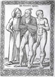 Turkish Wrestlers, illustration from 'Les navigations, peregrinations et voyages, faicts en la Turkie' by Nicolas de Nicolay, published in 1577 (woodcut) | Obraz na stenu