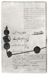 The Treaty of Campo Formio, signed by Napoleon Bonaparte (1769-1821) 17th October 1797 (pen & ink on paper) | Obraz na stenu