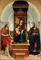 The Madonna and Child with St. John the Baptist and St. Nicholas of Bari, 1505 (oil on panel) | Obraz na stenu