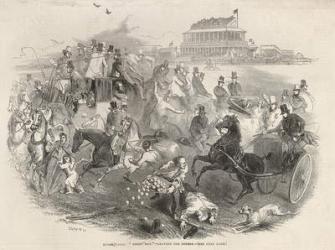 Epsom Races, 'Derby Day': Leaving the Course, from 'The Illustrated London News', 31st May 1845 (engraving) | Obraz na stenu