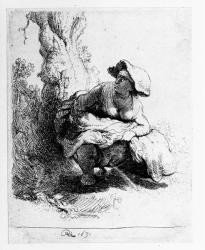 Woman urinating under a tree, 1631 (etching) | Obraz na stenu