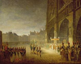 Blessing of the Flags in Front of Notre-Dame in 1804 (oil on canvas) | Obraz na stenu