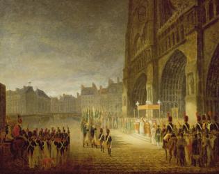 Blessing of the Flags in Front of Notre-Dame in 1804 (oil on canvas) | Obraz na stenu