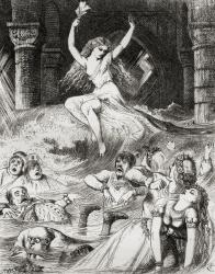 Illustration after J. Tenniel for the poem 'Sir Rupert the Fearless', a legend of Germany, from 'The Ingoldsby Legends or Mirth and Marvels', by Thomas Ingoldsby, published in 1865 (litho) | Obraz na stenu