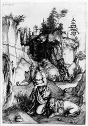 St. Jerome in the Wilderness, c.1496 (engraving) | Obraz na stenu