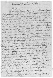Letter to Richard Wagner (1813-83) 17th February 1860 (pen & ink on paper) (b/w photo) | Obraz na stenu