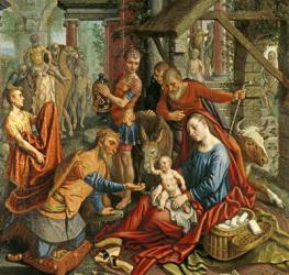 The Adoration of the Magi, central panel, c.1560 (oil on panel) | Obraz na stenu