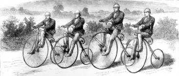 The Bicycle Trip From London to John O'Groats, illustration in 'The Graphic', c.1870 (engraving) | Obraz na stenu