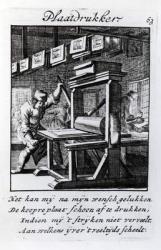 The Copper-plate Engraver, from 'Iets voor Allen' a book of trades by Abraham van St. Clara, 1736 (engraving) | Obraz na stenu
