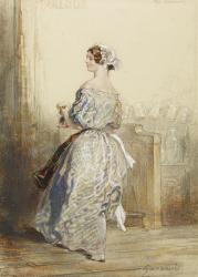 The Barmaid, c.1850 (w/c, crayon and graphite heightened with white on paper) | Obraz na stenu