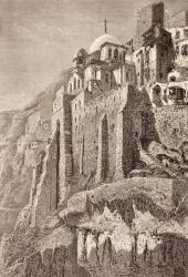 The Great Lavra of St. Sabbas the Sanctified, or Mar Saba. From El Mundo Ilustrado, published Barcelona, circa 1880. | Obraz na stenu