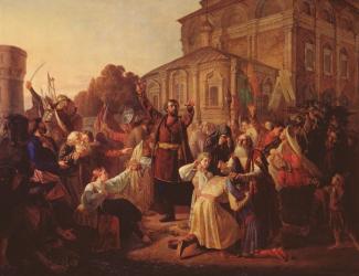 Minin (d.1616) appealing to the Novgorodians in 1611, 1861 (oil on canvas) | Obraz na stenu